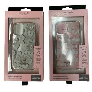 Kate Spade Floral Crystal Phone Case Protective Hardshell iPhone 12‎ Mini & 5.4"